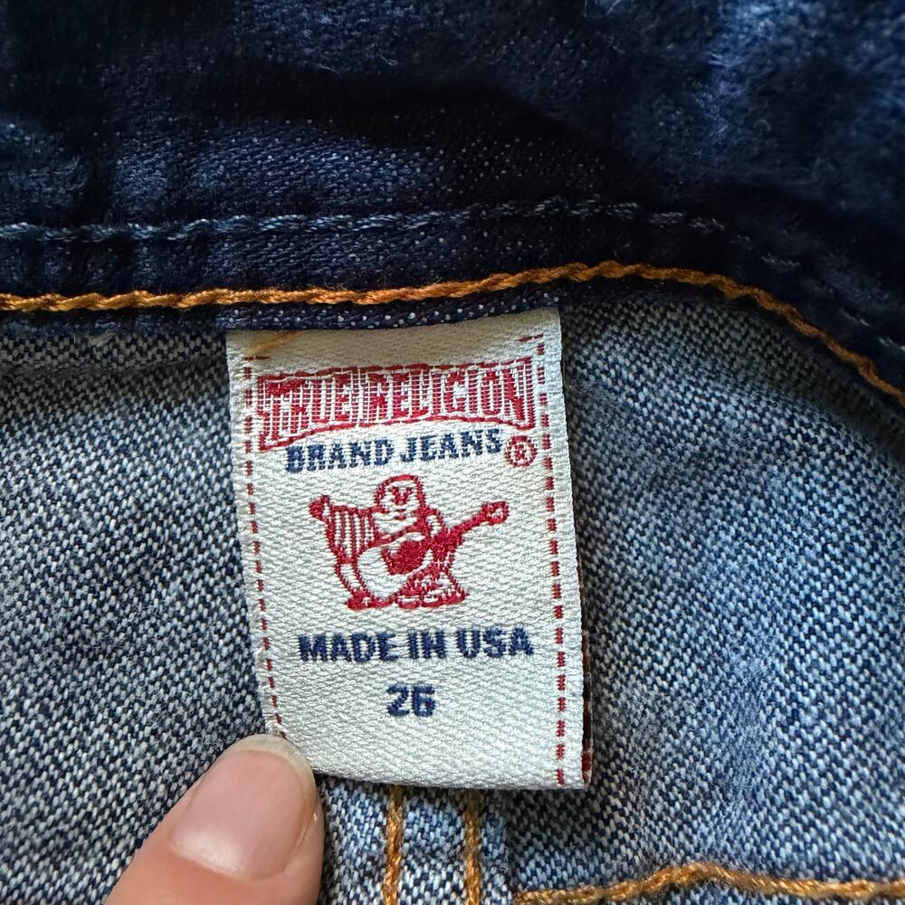 Vintage Y2K True Religion Womens Low Rise Flare Jeans Size 26 Dark Wash - Picture 7 of 11